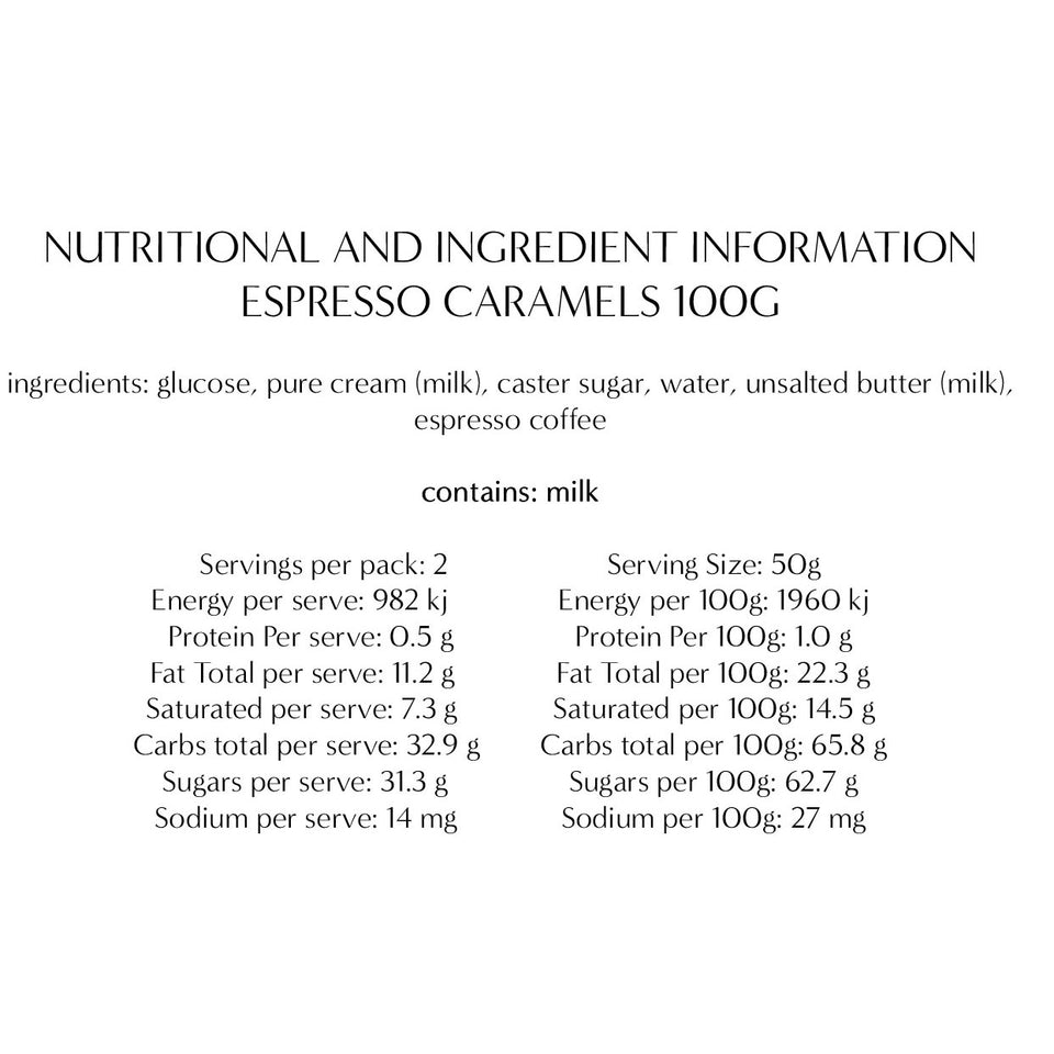 Espresso Caramel 100g New Farm Confectionery