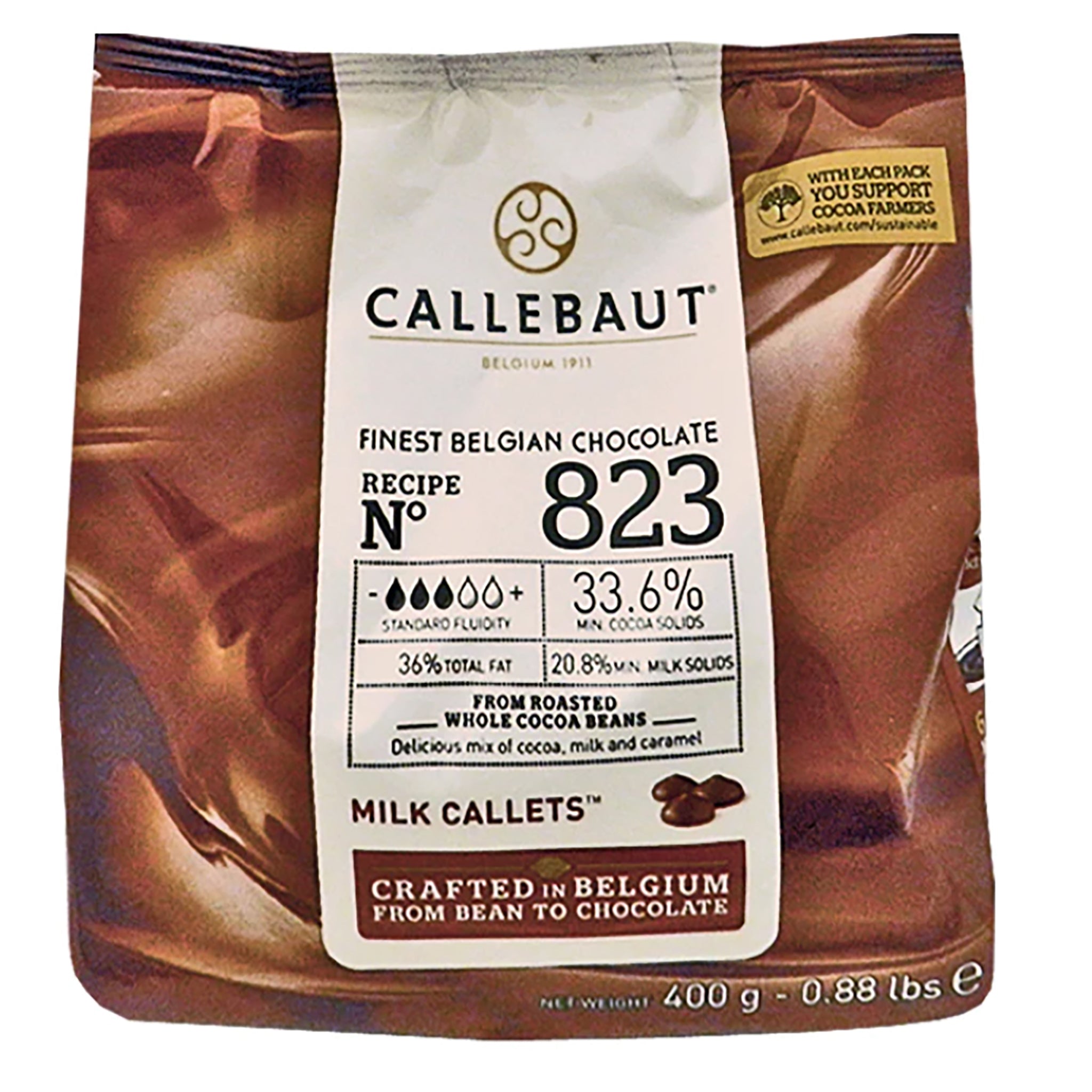 Callebaut Belgian Milk Chocolate 33.6 % Callets 400g