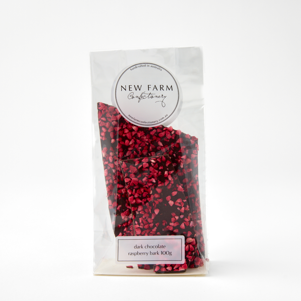 Dark Raspberry Bark 100g – New Farm Confectionery
