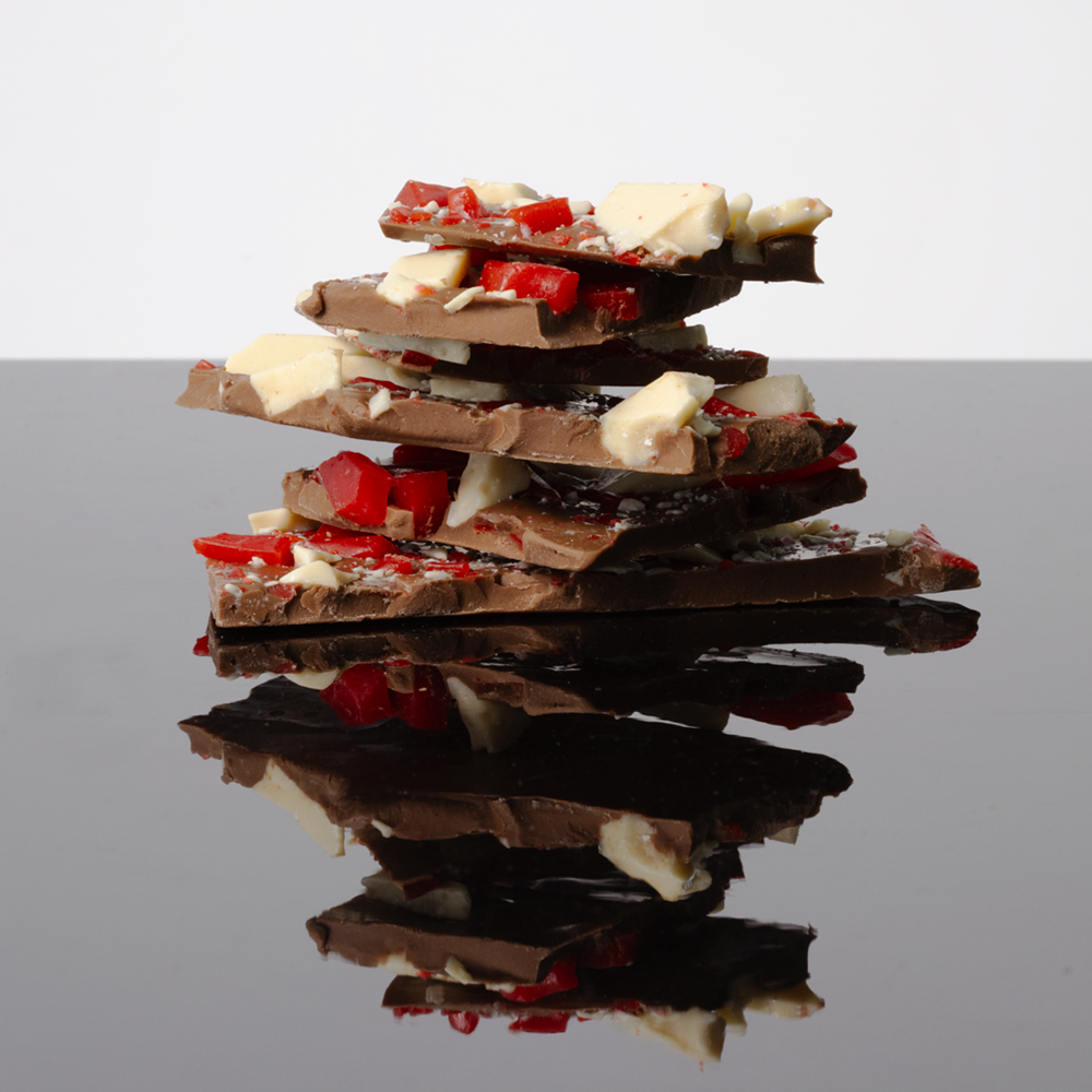 Milk Chocolate + Peppermint Brittle Bark 100g